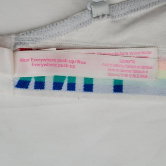 Victoria's Secret Pink Women's Wear Everywhere Push Up Rainbow Bra Size 32DD - Picture 8 of 10